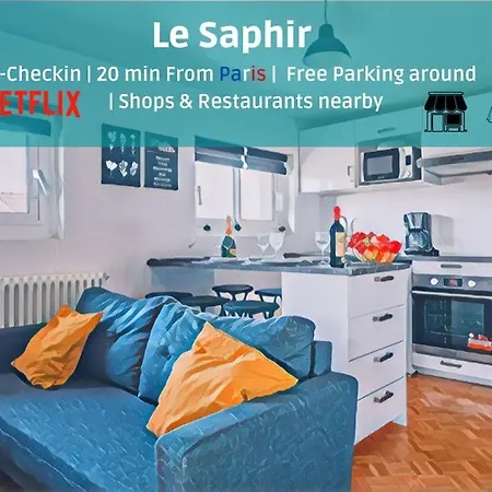Le Saphir - 20min From Paris & Cdg Airport - 2 Bathrooms - 2 Desks Appartement Drancy